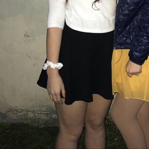 Black mini skater skirt